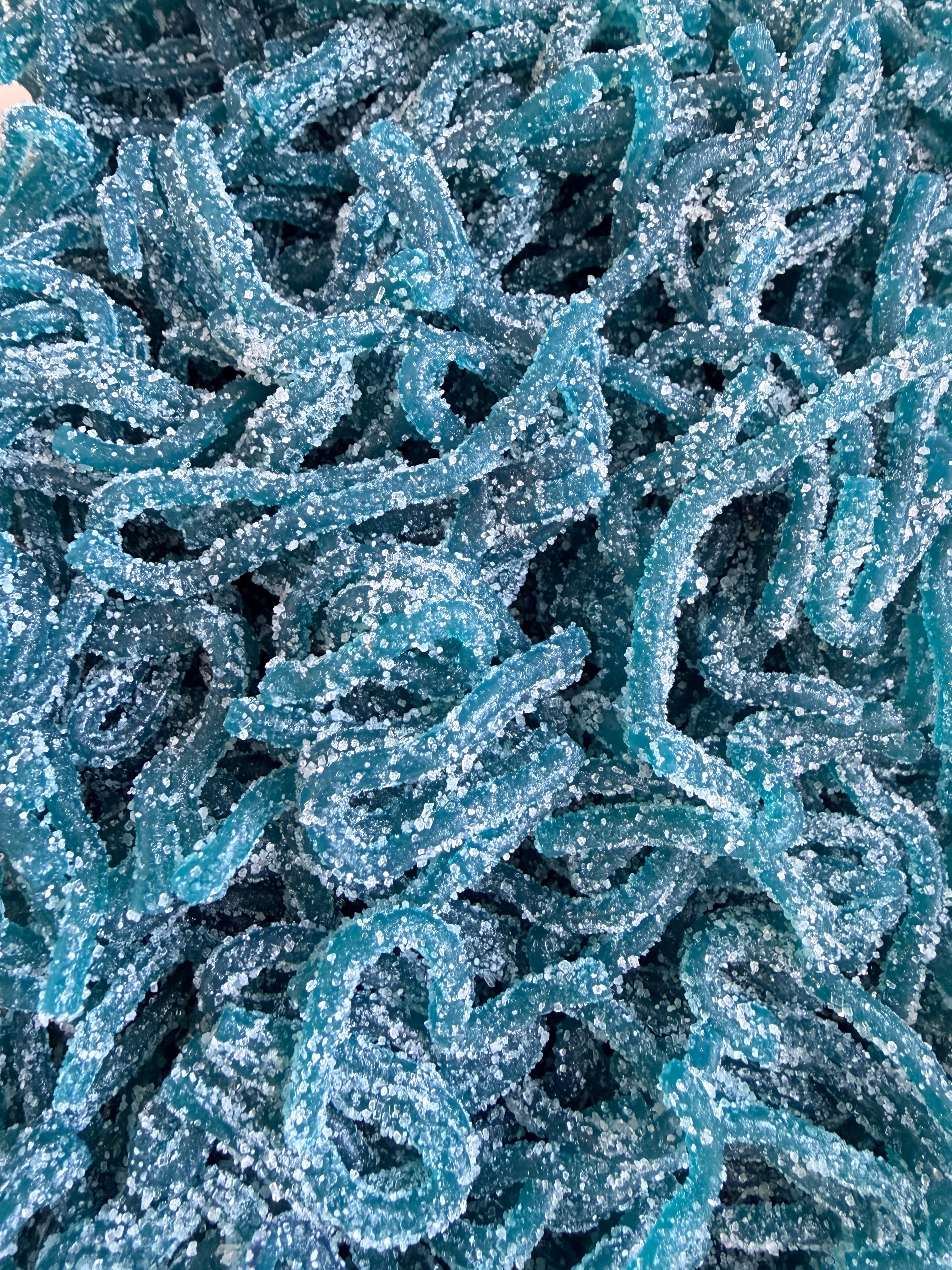 Sour Blue Raspberry Strings – Lemmy Candy